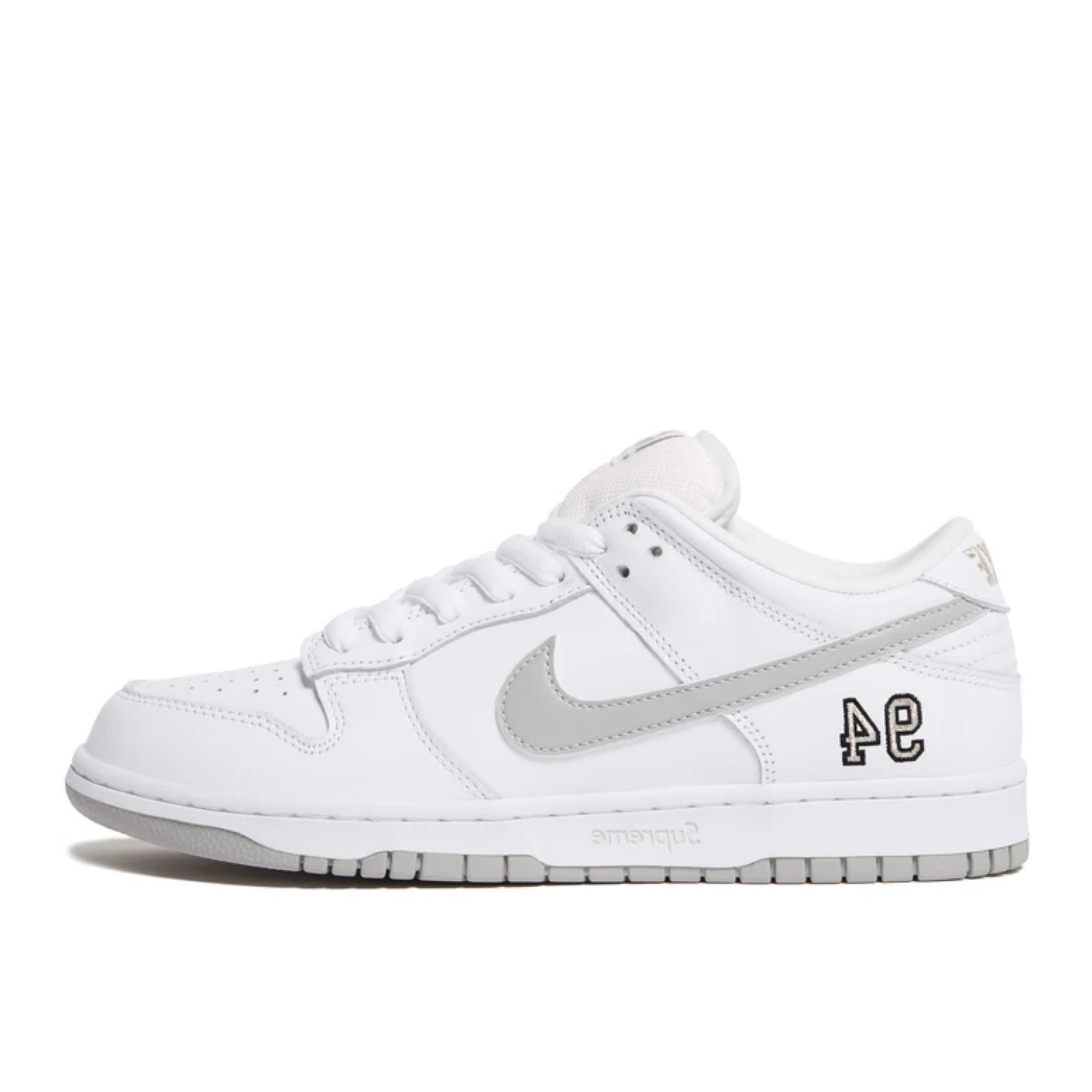 Nike SB Dunk Low x Supreme 94 White Metallic Silver HQ8487-100 