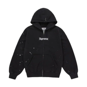 Supreme MM6 Maison Margiela Box Logo Zip Up Hooded Sweatshirt Black