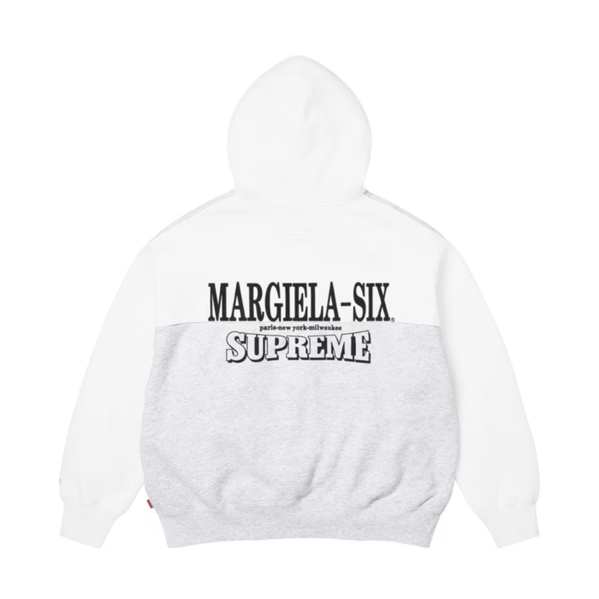 Supreme MM6 Maison Margiela Eagle Zip Up Hooded Sweatshirt White Grey