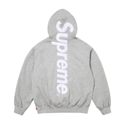 Supreme Satin Applique Hooded Sweatshirt Grey