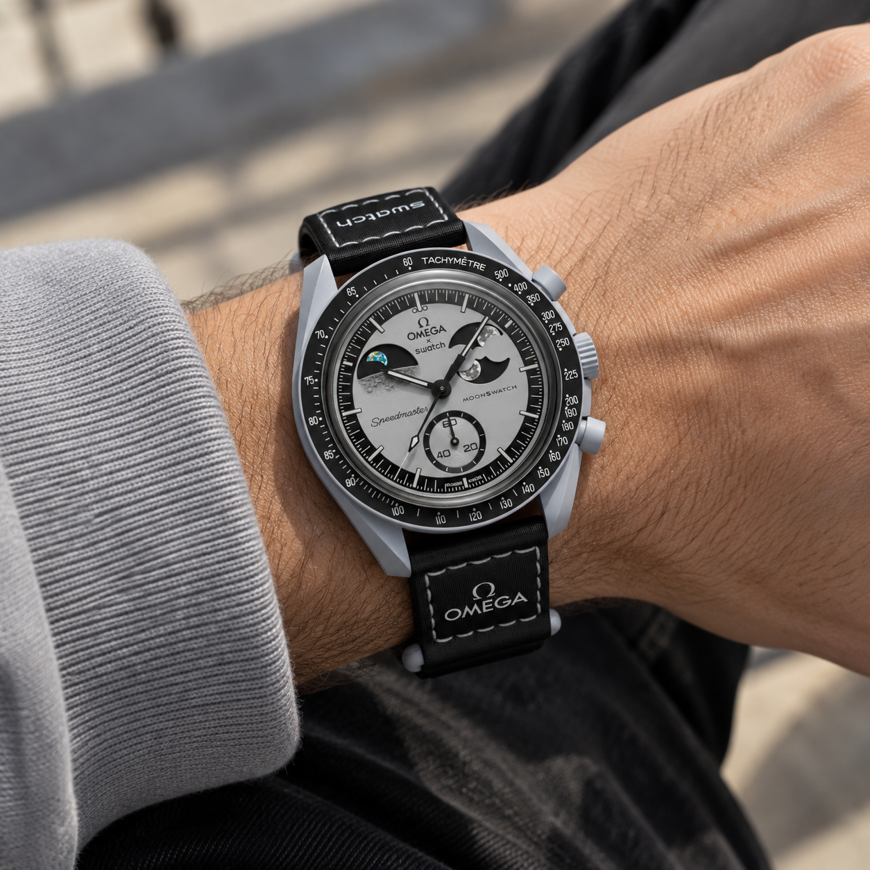 Swatch x Omega Bioceramic Moonswatch Mission To EarthPhase