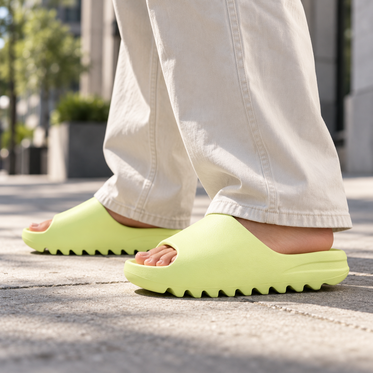 Yeezy Slide Glow Green - HQ6447 - Pełna rozmiarówka – HYPESOLE